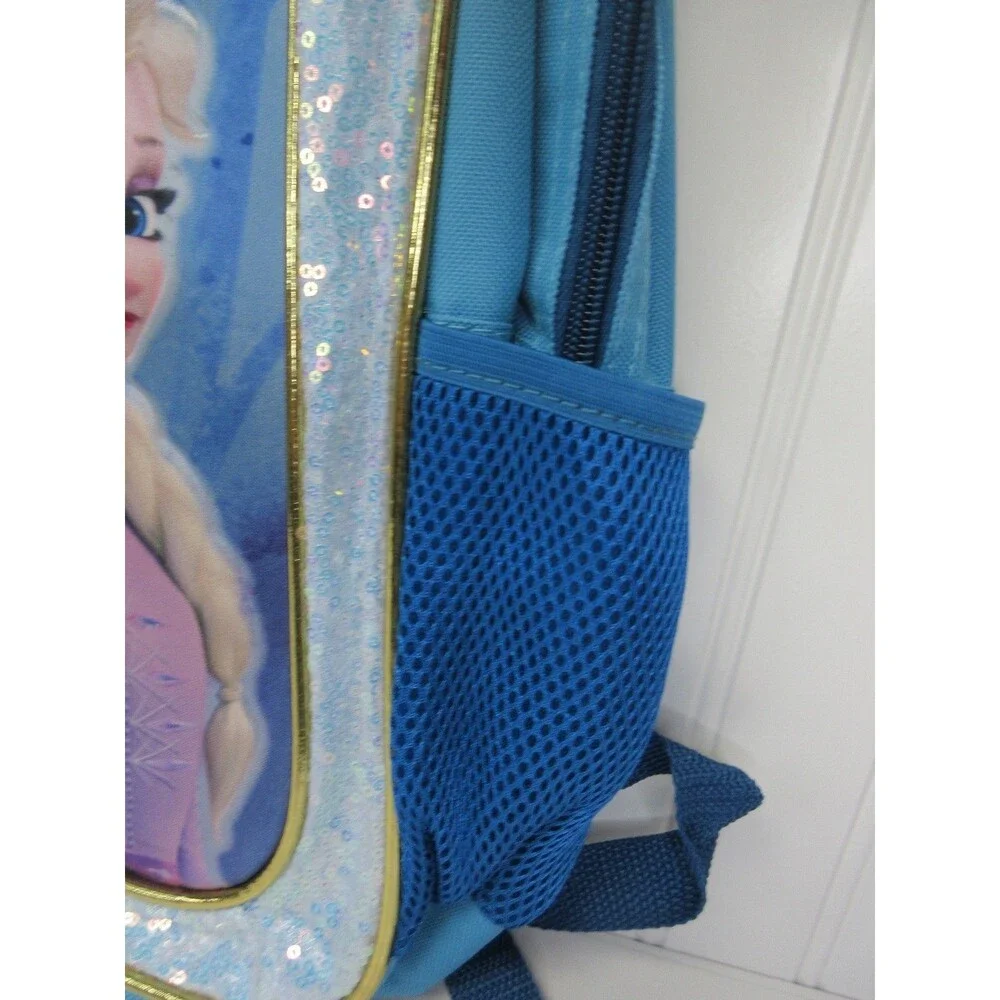 Disney Frozen II Backpack  Anna & Elsa Blue Sparkle School Laptop Bookbag Kids
